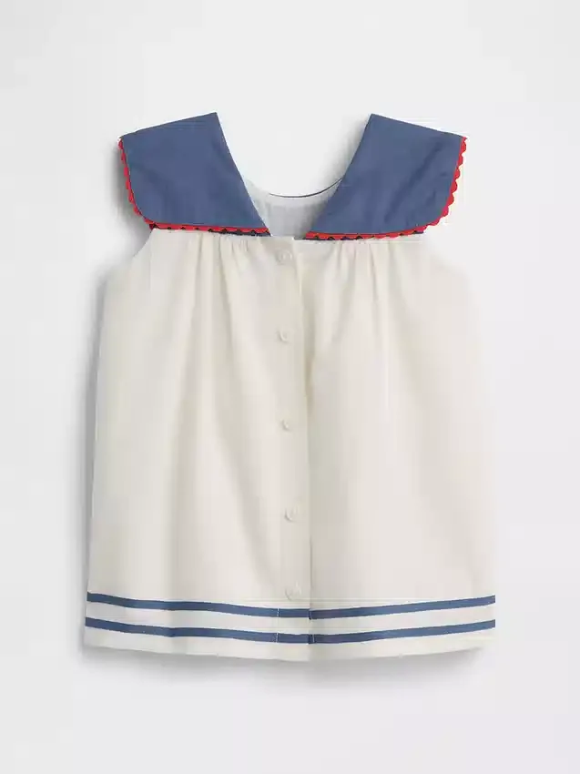Baby Linen-Cotton Sailor Dress