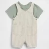 Baby Linen-Cotton Shortall Outfit Set
