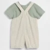 Baby Linen-Cotton Shortall Outfit Set