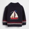 Baby Nautical Shawl Cardigan Sweater
