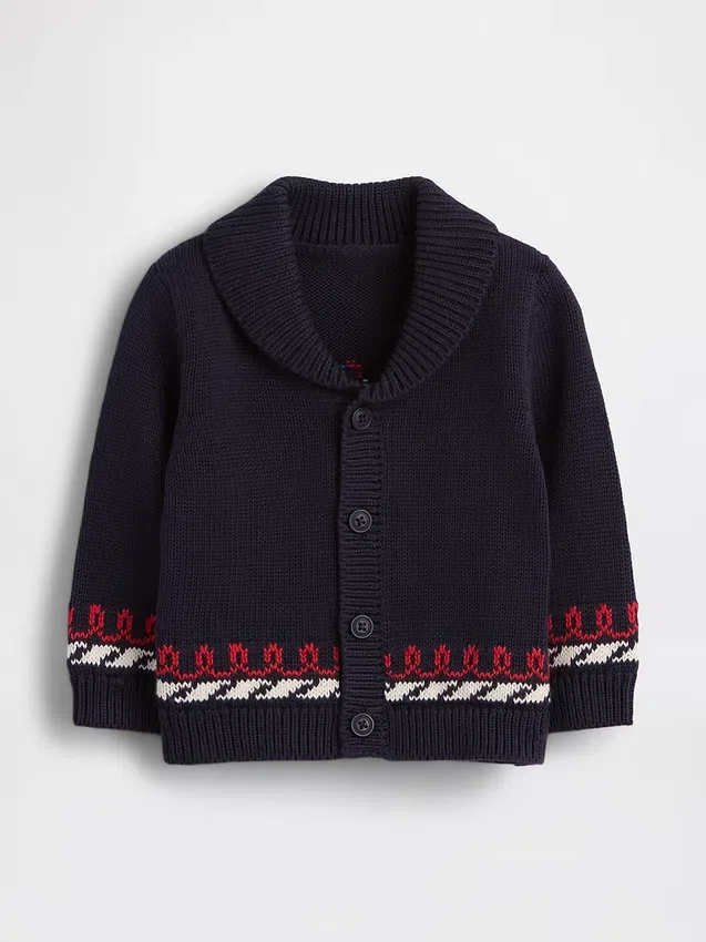 Baby Nautical Shawl Cardigan Sweater