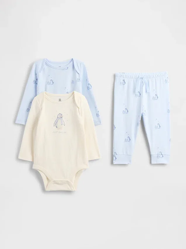 Baby Organic Cotton Bodysuit Outfit Set (3-Pack)