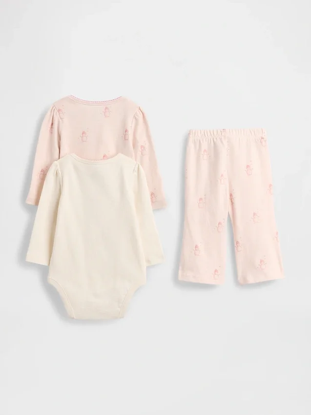 Baby Organic Cotton Bodysuit Outfit Set (3-Pack)