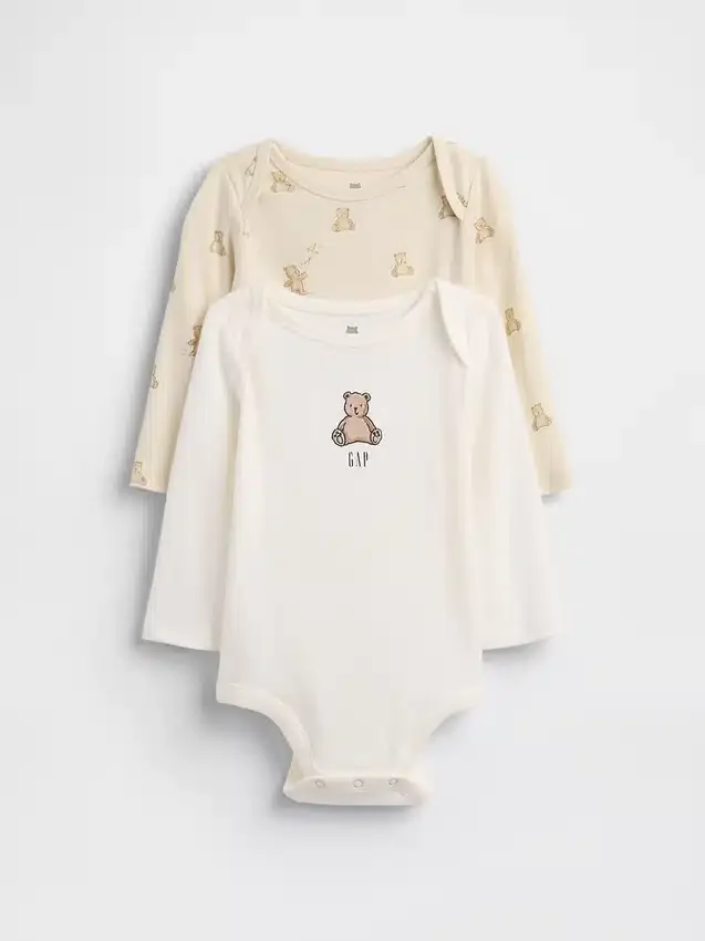 Baby Organic Cotton Brannan Bear Bodysuit (2-Pack)