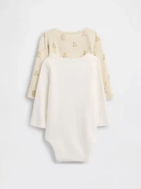 Baby Organic Cotton Brannan Bear Bodysuit (2-Pack)