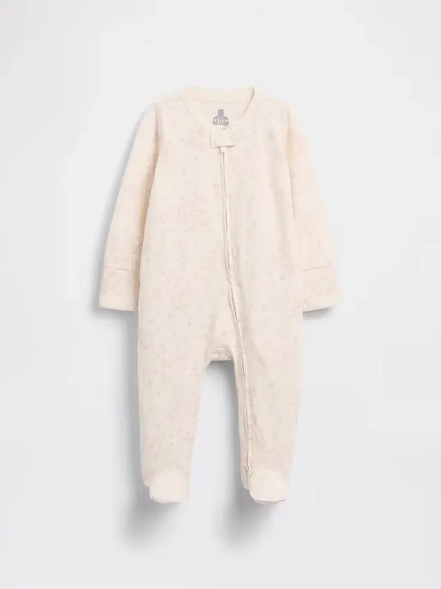 Baby Organic Cotton Floral Footed One-Piece