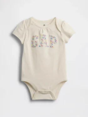 Baby Organic Cotton Floral Logo Bodysuit