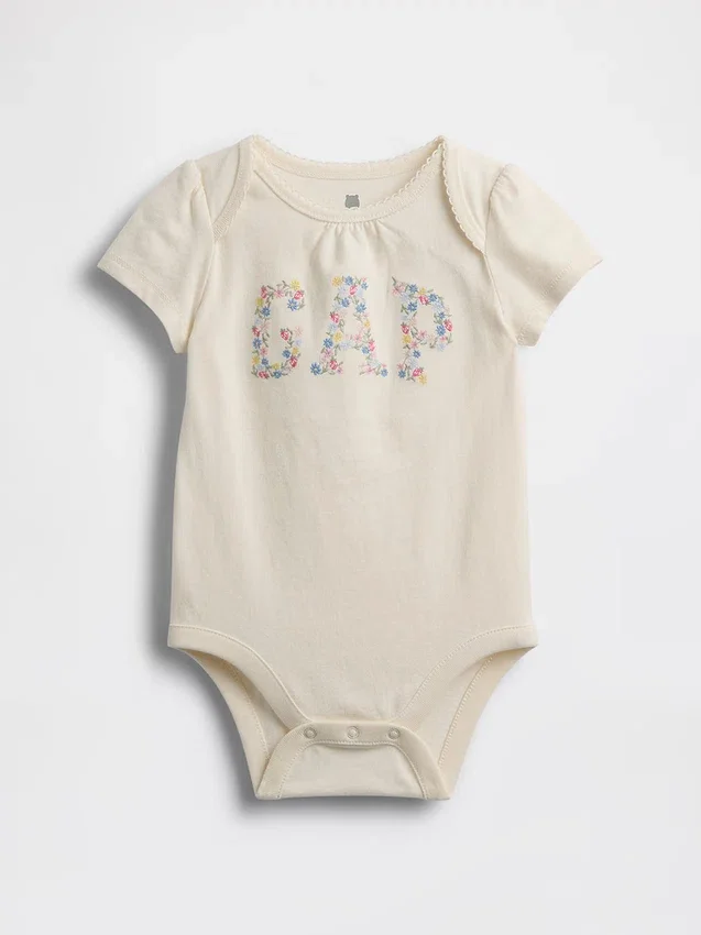 Baby Organic Cotton Floral Logo Bodysuit