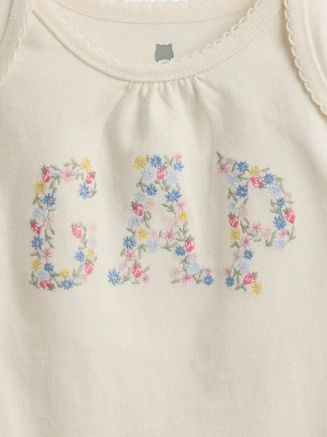 Baby Organic Cotton Floral Logo Bodysuit