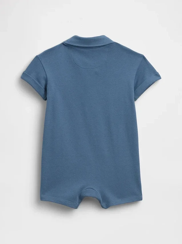 Baby Pique Polo Shorty One-Piece
