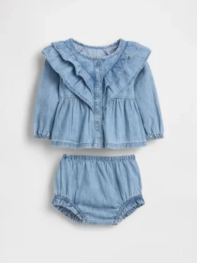 Baby Ruffle Denim Outfit Set