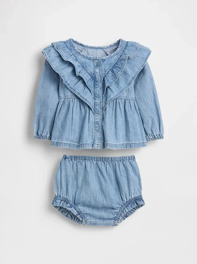 Baby Ruffle Denim Outfit Set