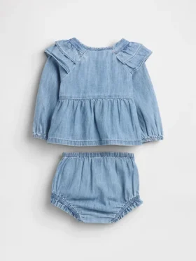 Baby Ruffle Denim Outfit Set