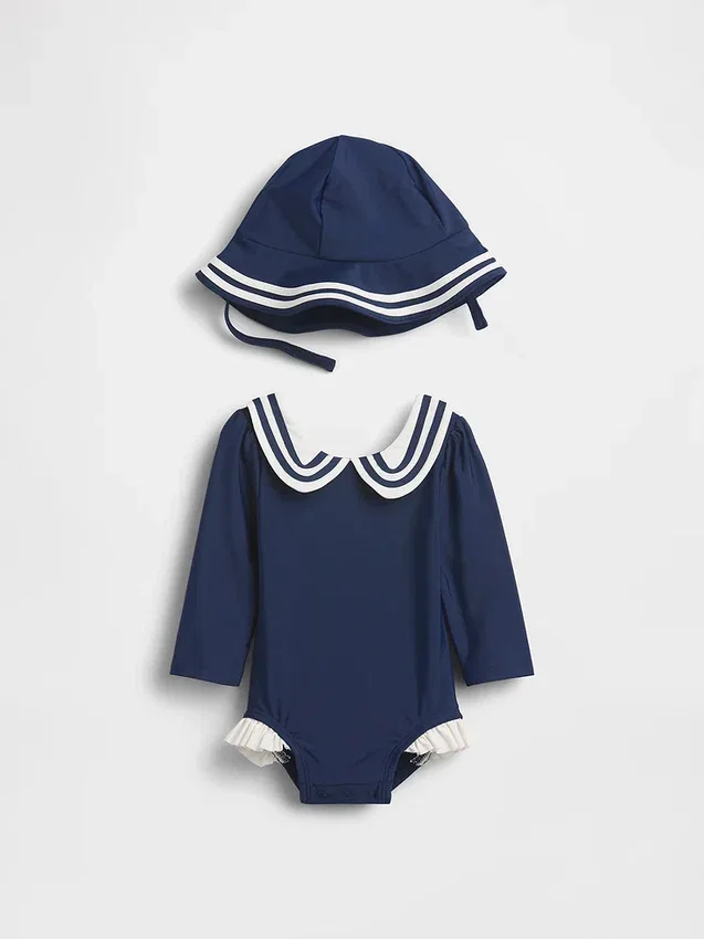 Baby Sailor Rash Guard Swim Set