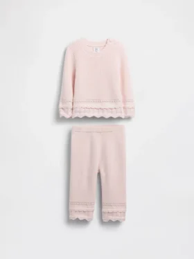 Baby Scalloped Sweater Outfit Set