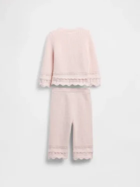 Baby Scalloped Sweater Outfit Set