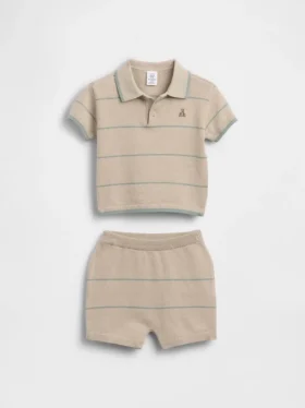 Baby Sweater Polo Stripe Outfit Set