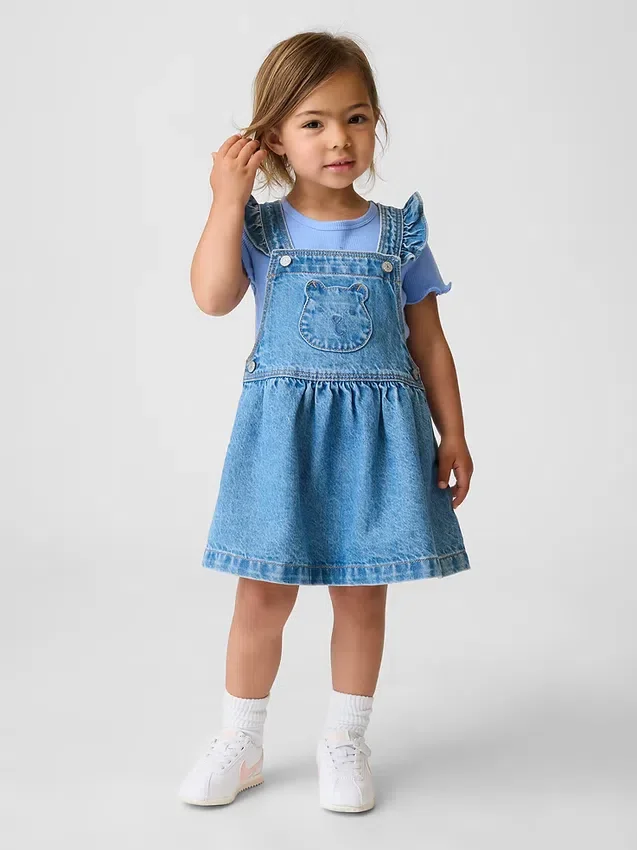 Baby & Toddler Bear Pocket Denim Skirtall