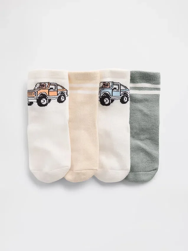 Baby & Toddler Brannan Bear & Stripe Socks (4-Pack)