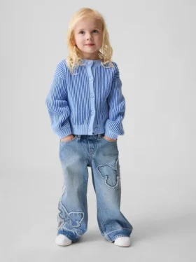 Baby & Toddler Butterfly Pull-On Baggy Jeans