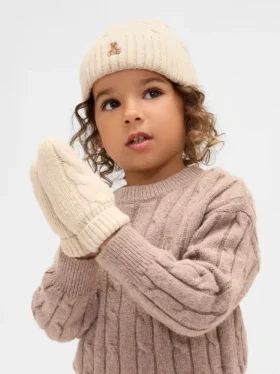 Baby & Toddler Cashsoft Cable-Knit Beanie & Mittens Set