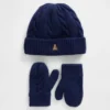 Baby & Toddler Cashsoft Cable-Knit Beanie & Mittens Set