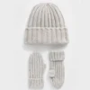Baby & Toddler Cashsoft Rib Beanie & Mittens Set