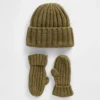 Baby & Toddler Cashsoft Rib Beanie & Mittens Set