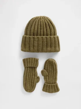 Baby & Toddler Cashsoft Rib Beanie & Mittens Set