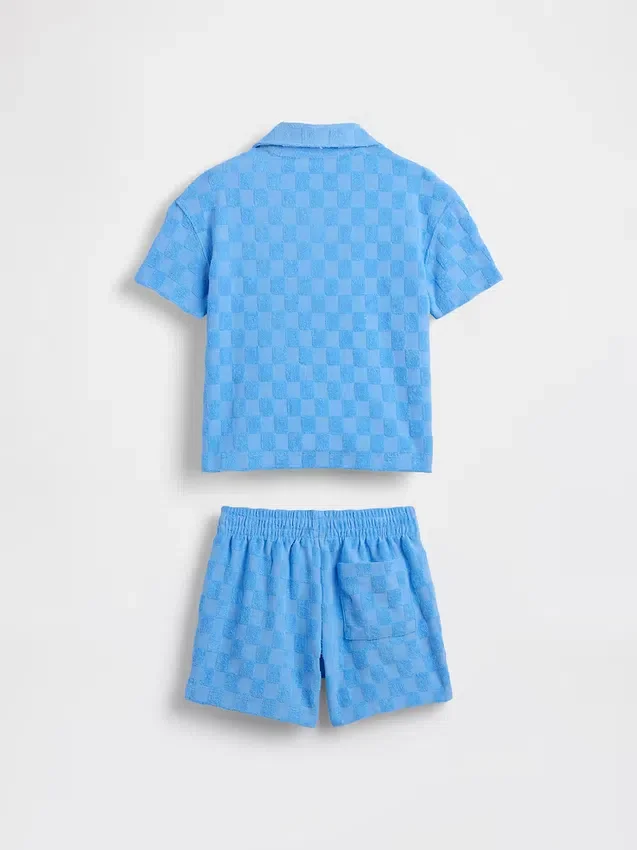 Baby & Toddler Checkered Terry Resort Outfit Set