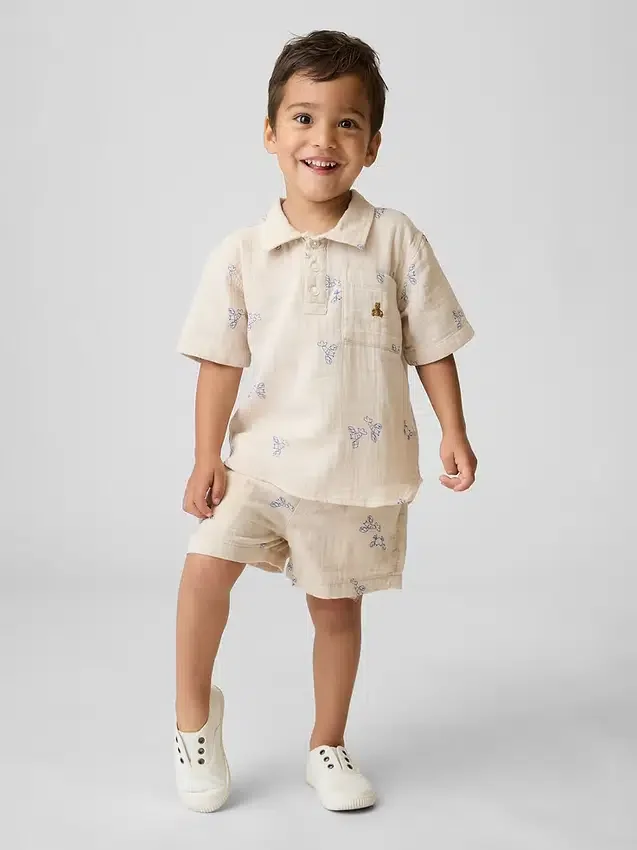 Baby & Toddler Cotton Gauze Print Pull-On Shorts
