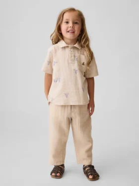 Baby & Toddler Cotton Gauze Pull-On Barrel Pants
