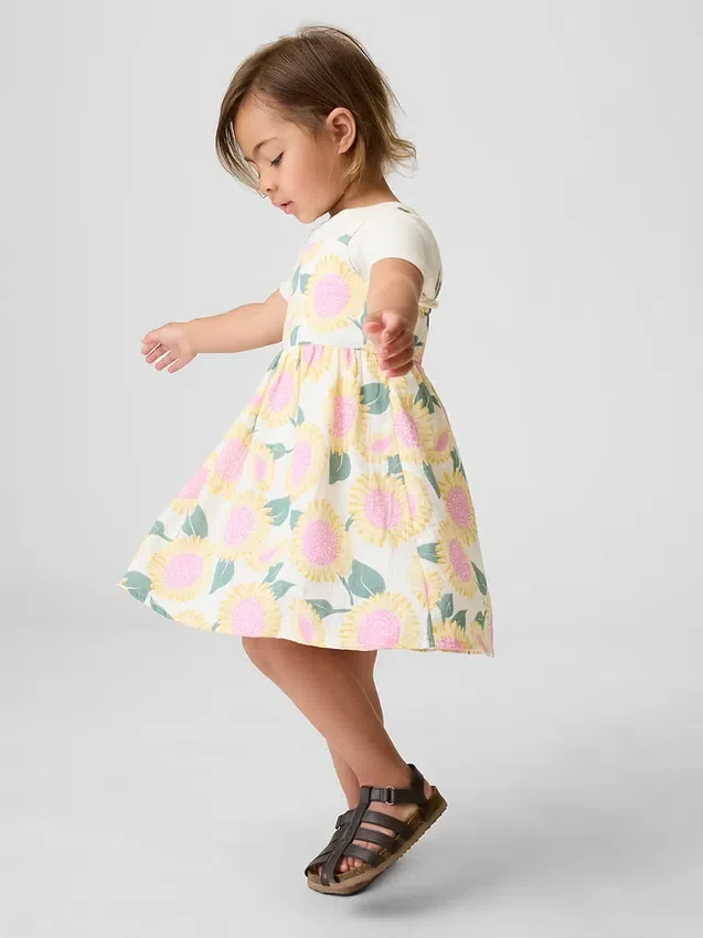 Baby & Toddler Cotton Gauze Sunflower Dress