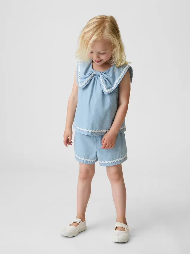 Baby & Toddler Denim Bow Outfit Set