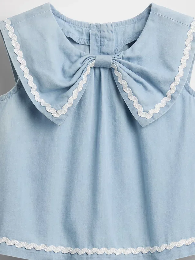 Baby & Toddler Denim Bow Outfit Set