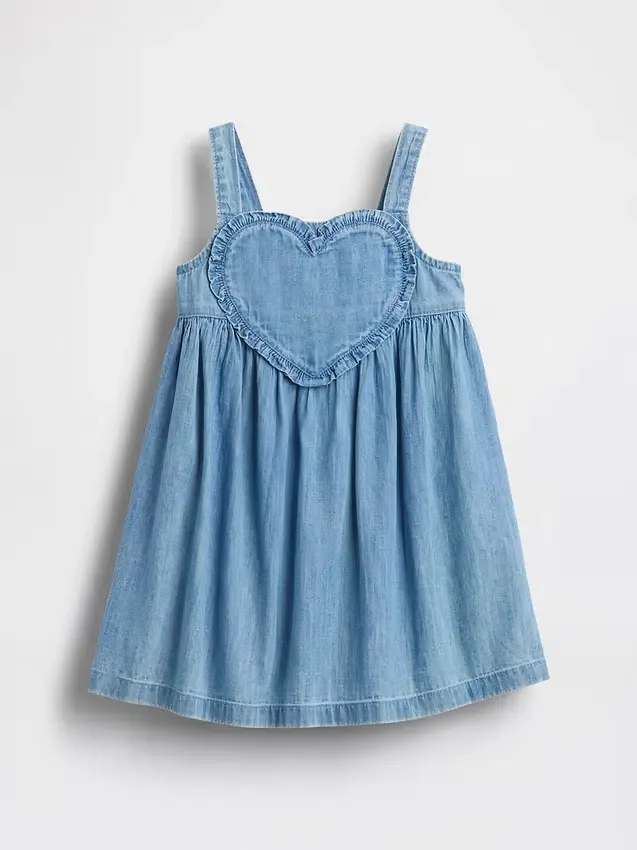 Baby & Toddler Denim Heart Tank Dress