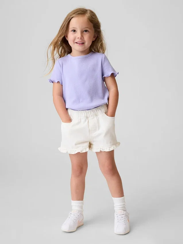 Baby & Toddler Denim Stride Pull-On Ruffle Shorts