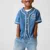 Baby & Toddler Denim Varsity Logo Baseball Shirt