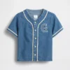 Baby & Toddler Denim Varsity Logo Baseball Shirt