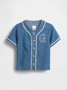 Baby & Toddler Denim Varsity Logo Baseball Shirt