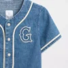 Baby & Toddler Denim Varsity Logo Baseball Shirt