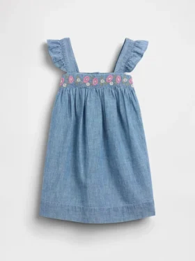 Baby & Toddler Embroidered Denim Dress