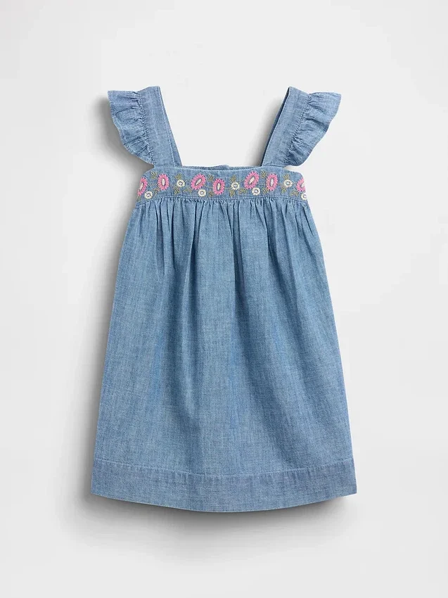 Baby & Toddler Embroidered Denim Dress