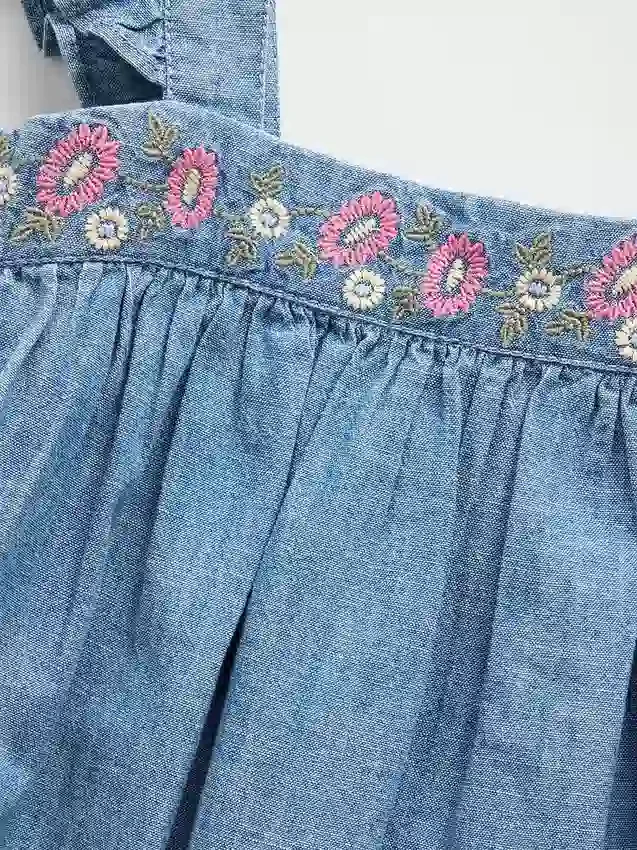 Baby & Toddler Embroidered Denim Dress