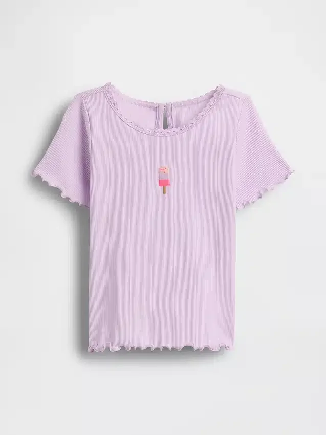 Baby & Toddler Embroidered Ice Cream Rib T-Shirt