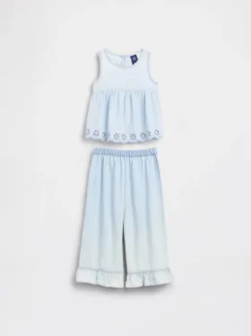 Baby & Toddler Eyelet Denim Outfit Set