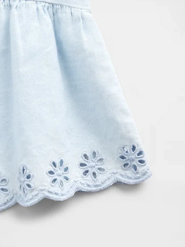 Baby & Toddler Eyelet Denim Outfit Set