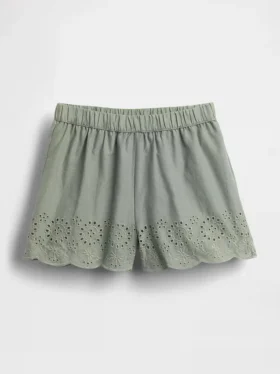 Baby & Toddler Eyelet Hem Pull-On Shorts