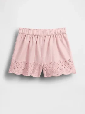 Baby & Toddler Eyelet Hem Pull-On Shorts