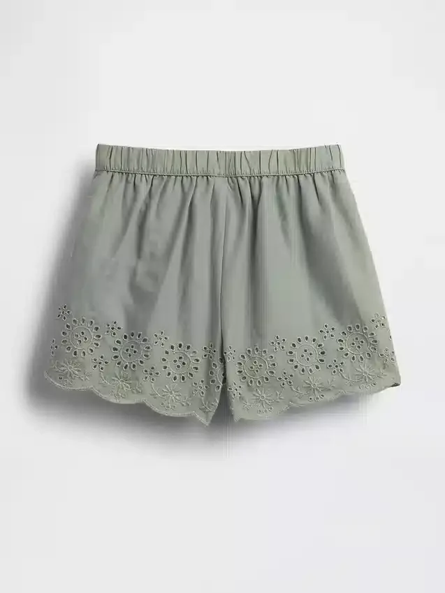 Baby & Toddler Eyelet Hem Pull-On Shorts